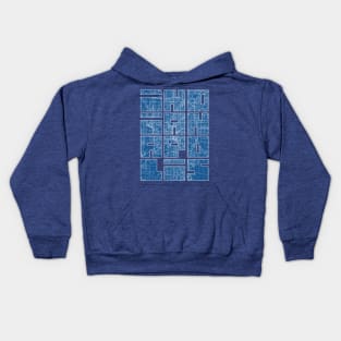 Indianapolis, Indiana, USA City Map Typography - Blueprint Kids Hoodie